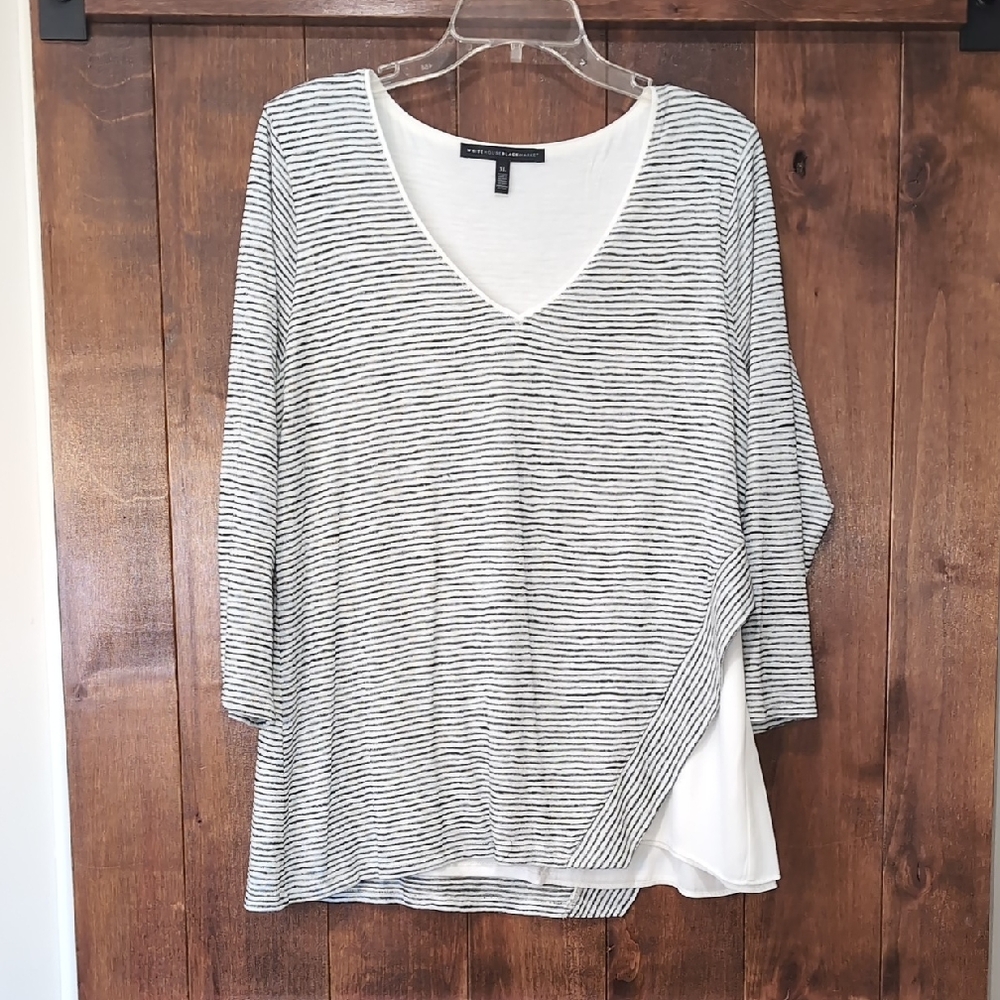 White House Black Market Striped Long Sleeve Tee